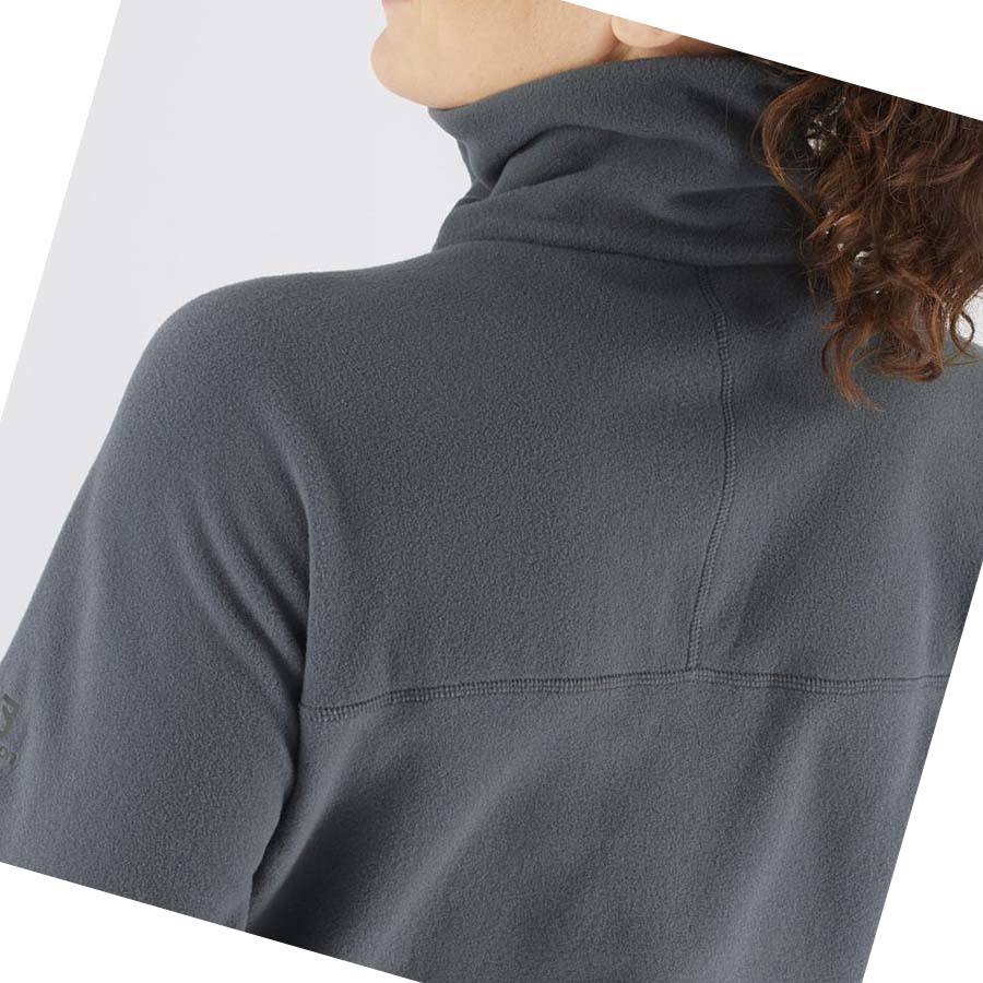 Sudadera Con Capucha Salomon ESSENTIAL COSY FLEECE Mujer Grises | MX 2519XYU